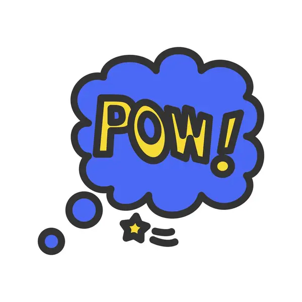 Pow Bubble Icon Imagen Adecuado Para Aplicaciones Móviles — Vector de stock
