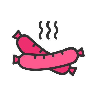 Sosis ikonu görüntüsü. Mobil uygulama için uygun.