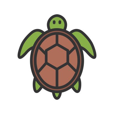Deniz Kaplumbağası Simgesi. Mobil uygulama için uygun.