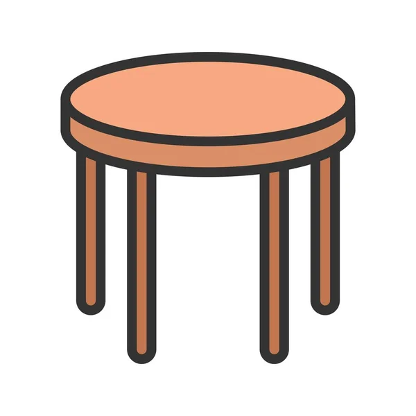 Table Ronde Icône Image Convient Pour Une Application Mobile — Image vectorielle