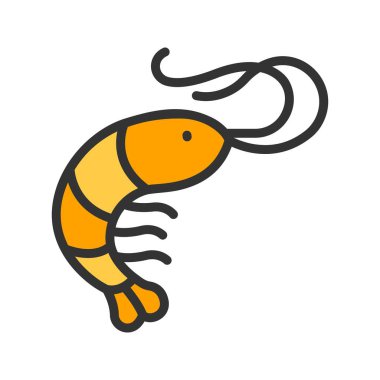 Karides ikonu görüntüsü. Mobil uygulama için uygun.