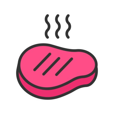 Biftek ikonu resmi. Mobil uygulama için uygun.