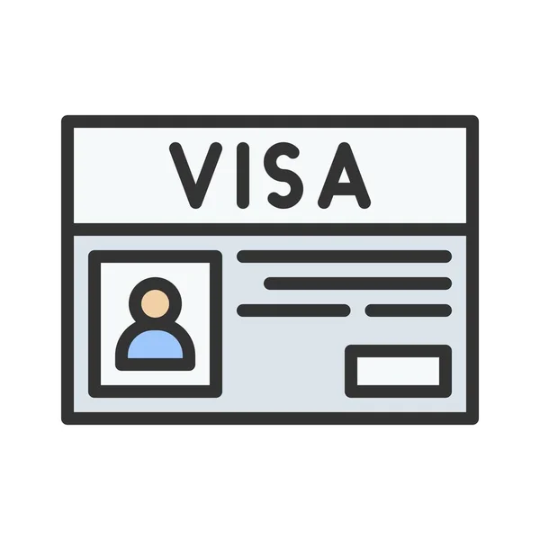 Imagen Del Icono Visa Adecuado Para Aplicaciones Móviles — Vector de stock