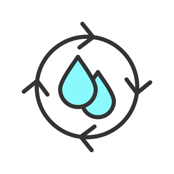 Изображение Значка Сохранения Воды Подходит Мобильных Приложений — стоковый вектор