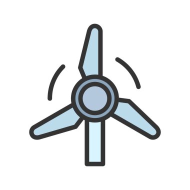 Rüzgar Türbini simgesi görüntüsü. Mobil uygulama için uygun.