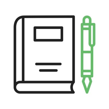 Kitap Kalemi Simgesi resmi. Mobil uygulama için uygun.