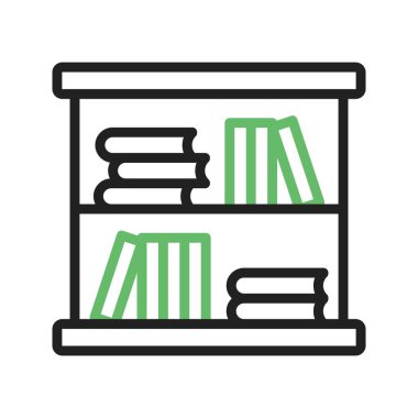 Kitap rafı simgesi resmi. Mobil uygulama için uygun.