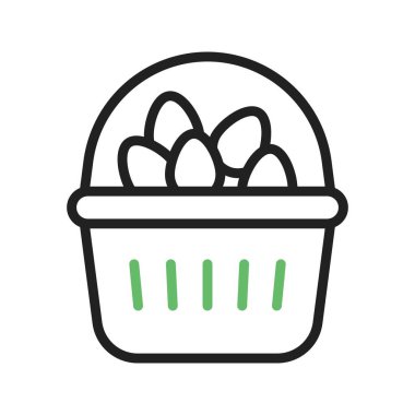 Basket Simgesi resimli yumurtalar. Mobil uygulama için uygun.