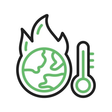 Küresel Isınma Simgesi resmi. Mobil uygulama için uygun.