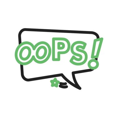 Oops Baloncuk Simgesi resmi. Mobil uygulama için uygun.