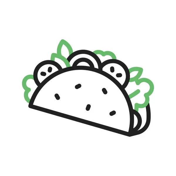 Taco Ikonu Görüntüsü Mobil Uygulama Için Uygun — Stok Vektör