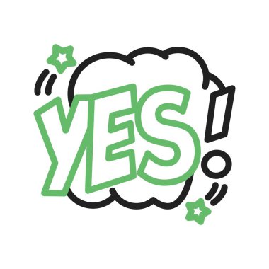 Evet Kabarcık simgesi resmi. Mobil uygulama için uygun.