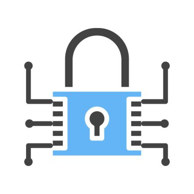 Veri Şifreleme Simgesi resmi. Mobil uygulama için uygun.