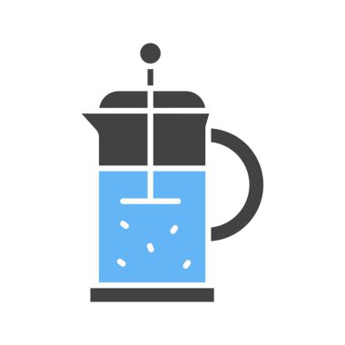 French Press Simgesi. Mobil uygulama için uygun.
