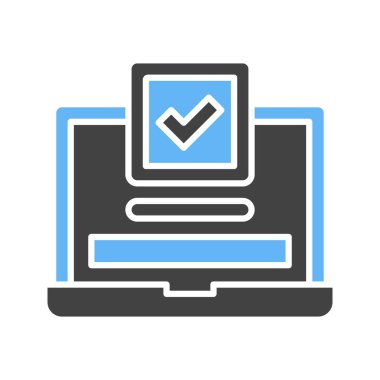 Laptop Onaylanmış Simge resmi. Mobil uygulama için uygun.