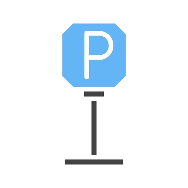 Estacionamiento Icono Imagen Adecuado Para Aplicaciones Móviles — Vector de stock