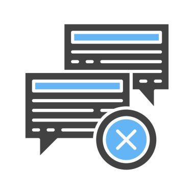 Konuşma Balonu Reddedilmiş simge görüntüsü. Mobil uygulama için uygun.