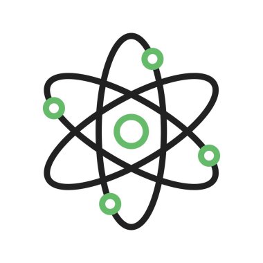 Atom simgesi vektör görüntüsü. Mobil uygulama web uygulaması ve yazdırma ortamı için uygundur.