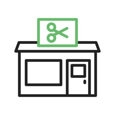 Berber dükkanı ikon vektör görüntüsü. Mobil uygulama web uygulaması ve yazdırma ortamı için uygundur.