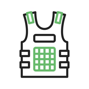 Kurşun geçirmez Ceket ikonu vektör görüntüsü. Mobil uygulama web uygulaması ve yazdırma ortamı için uygundur.