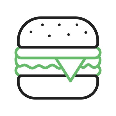 Burger ikonu vektör görüntüsü. Mobil uygulama web uygulaması ve yazdırma ortamı için uygundur.
