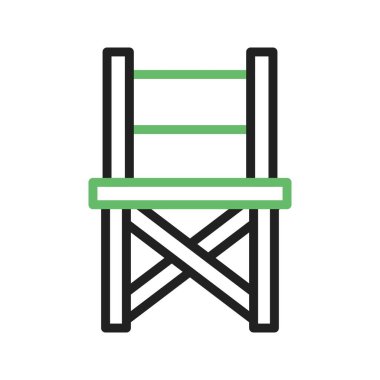 Kamp Sandalyesi ikonu vektör görüntüsü. Mobil uygulama web uygulaması ve yazdırma ortamı için uygundur.