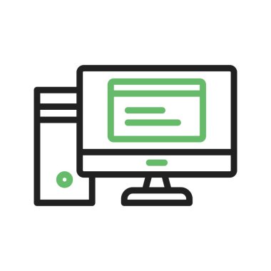 Masaüstü Bilgisayar simgesi vektör resmi. Mobil uygulama web uygulaması ve yazdırma ortamı için uygundur.