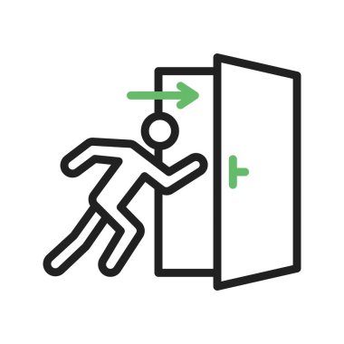 Çıkış simgesi vektör görüntüsünü ateşle. Mobil uygulama web uygulaması ve yazdırma ortamı için uygundur.