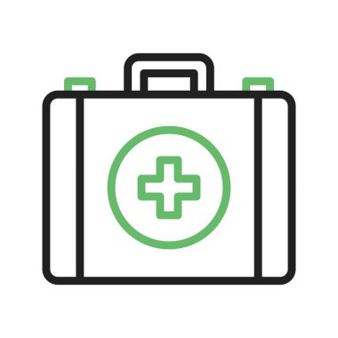 İlk Yardım Çantası ikon vektör görüntüsü. Mobil uygulama web uygulaması ve yazdırma ortamı için uygundur.