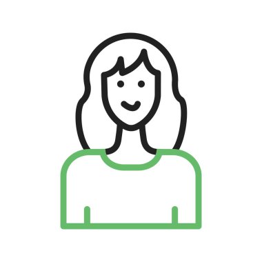 Kız simgesi vektör görüntüsü. Mobil uygulama web uygulaması ve yazdırma ortamı için uygundur.