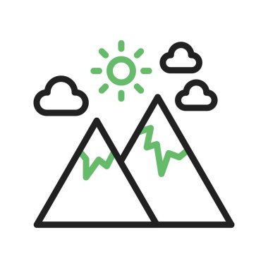 Dağ ikonu vektör görüntüsü. Mobil uygulama web uygulaması ve yazdırma ortamı için uygundur.