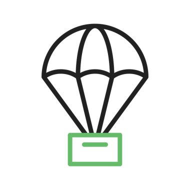Paraşüt simgesi vektör görüntüsü. Mobil uygulama web uygulaması ve yazdırma ortamı için uygundur.