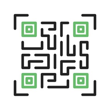 Qr Kodu simge vektör görüntüsü. Mobil uygulama web uygulaması ve yazdırma ortamı için uygundur.