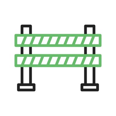 Yol bariyeri vektör görüntüsü. Mobil uygulama web uygulaması ve yazdırma ortamı için uygundur.
