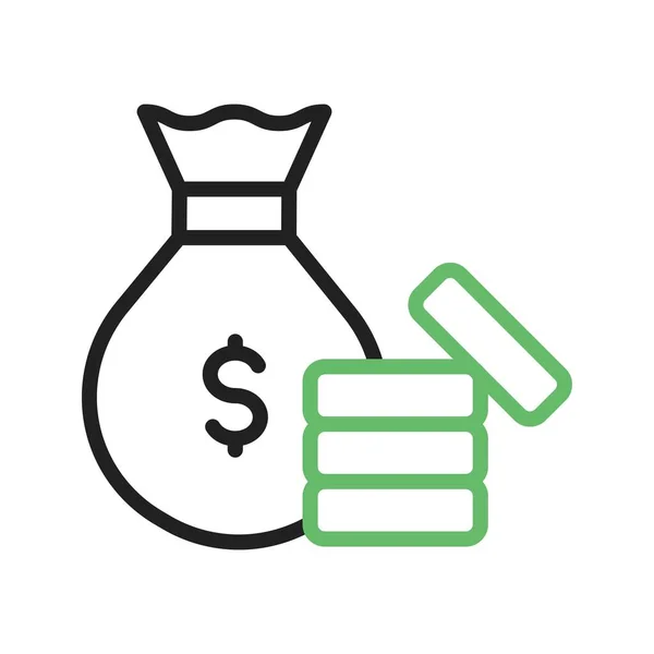 Money Bag Icona Vettoriale Immagine Adatto Applicazioni Web Mobili Supporti — Vettoriale Stock