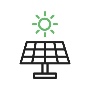 Güneş Paneli ikon vektör görüntüsü. Mobil uygulama web uygulaması ve yazdırma ortamı için uygundur.
