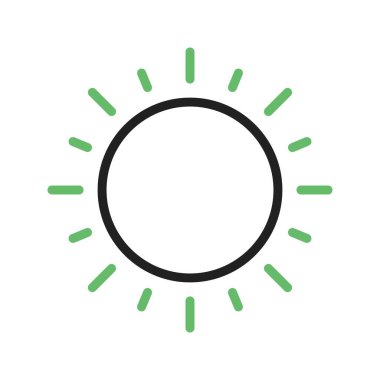 Güneş ikonu vektör görüntüsü. Mobil uygulama web uygulaması ve yazdırma ortamı için uygundur.