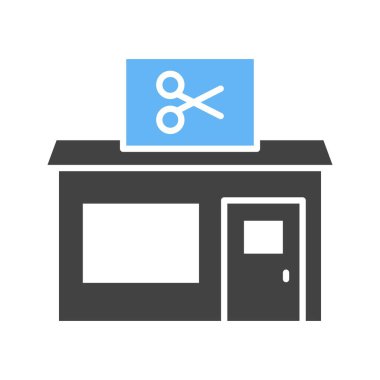 Berber dükkanı ikon vektör görüntüsü. Mobil uygulama web uygulaması ve yazdırma ortamı için uygundur.