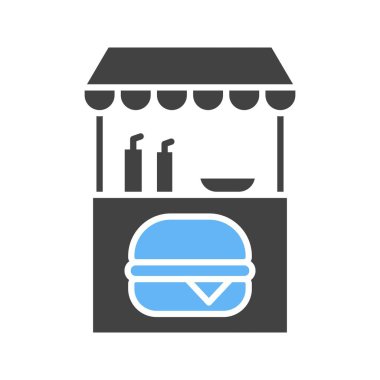 Burger Stall ikon vektör görüntüsü. Mobil uygulama web uygulaması ve yazdırma ortamı için uygundur.