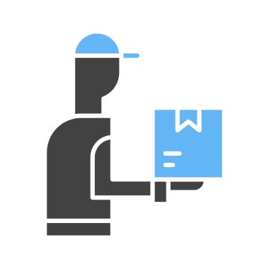 Teslimatçı ikon vektör görüntüsü. Mobil uygulama web uygulaması ve yazdırma ortamı için uygundur.