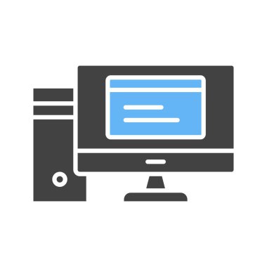 Masaüstü Bilgisayar simgesi vektör resmi. Mobil uygulama web uygulaması ve yazdırma ortamı için uygundur.