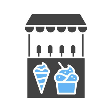 Dondurma Stall ikon vektör görüntüsü. Mobil uygulama web uygulaması ve yazdırma ortamı için uygundur.