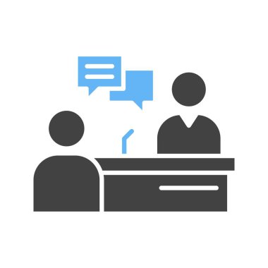 Röportaj simgesi vektör resmi. Mobil uygulama web uygulaması ve yazdırma ortamı için uygundur.