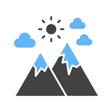 Dağ ikonu vektör görüntüsü. Mobil uygulama web uygulaması ve yazdırma ortamı için uygundur.