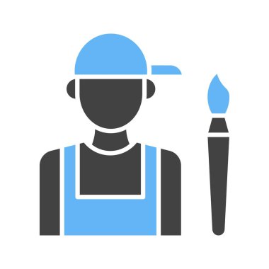 Ressam simgesi vektör görüntüsü. Mobil uygulama web uygulaması ve yazdırma ortamı için uygundur.