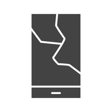 Kırık Cep Telefonu ikonu vektör görüntüsü. Mobil uygulama web uygulaması ve yazdırma ortamı için uygundur.