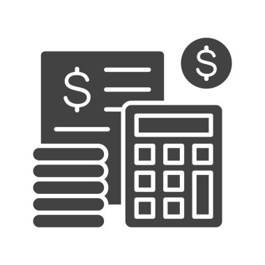 Bütçe Hesaplama simgesi vektör görüntüsü. Mobil uygulama web uygulaması ve yazdırma ortamı için uygundur.