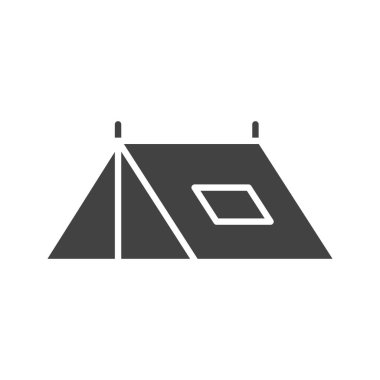 Kamp ikonu vektör görüntüsü. Mobil uygulama web uygulaması ve yazdırma ortamı için uygundur.