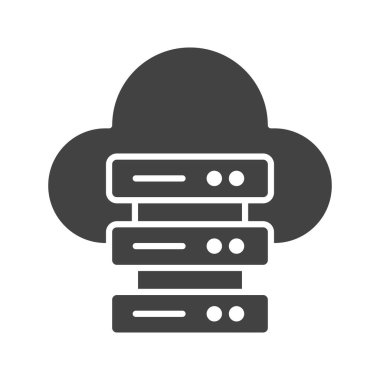 Bulut ve Sunucu Veri simgesi vektör görüntüsü. Mobil uygulama web uygulaması ve yazdırma ortamı için uygundur.