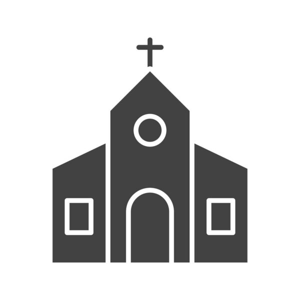 Образ вектора иконы церкви. Подходит для мобильных приложений веб-приложений и печатных СМИ.